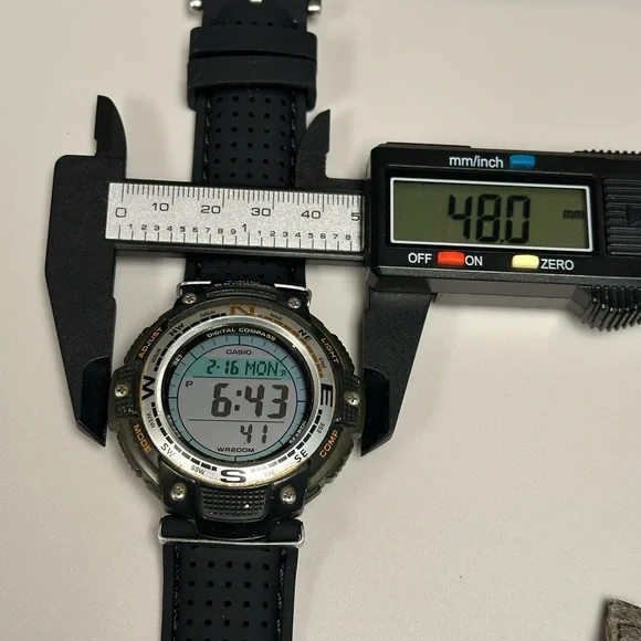 Casio SGW100B-3V Digital Twin Sensor Black & Green 48mm Resin Men’s Sport Watch - Picture 11 of 12